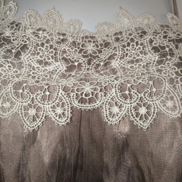 ZARA Silvery or Brown Camisole Top with Lace XS NEW NWT - Picture 3 of 4